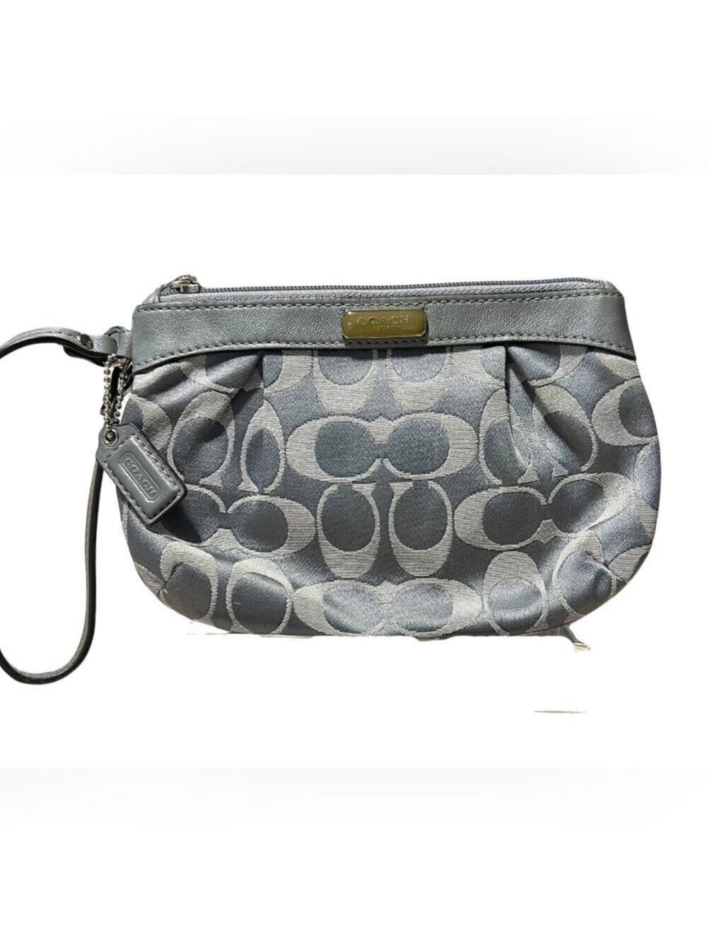 Coach Silver Signature Wristlet